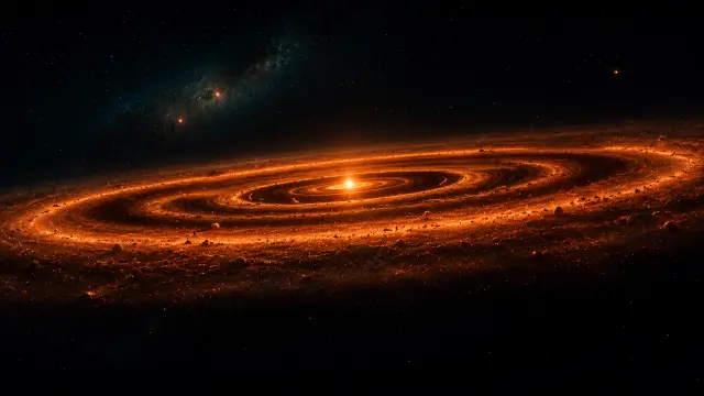 Disco de acreción estelar brillante en el espacio