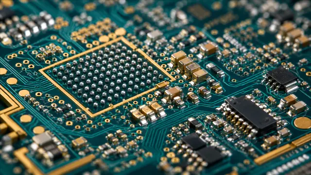Circuitos y componentes electrónicos en primer plano