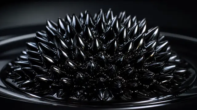 Esferas magnéticas negras con puntas brillantes