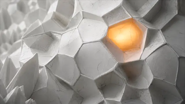 Textura de piedra blanca con luz cálida interior