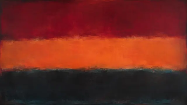 Horizonte anaranjado y rojo al atardecer