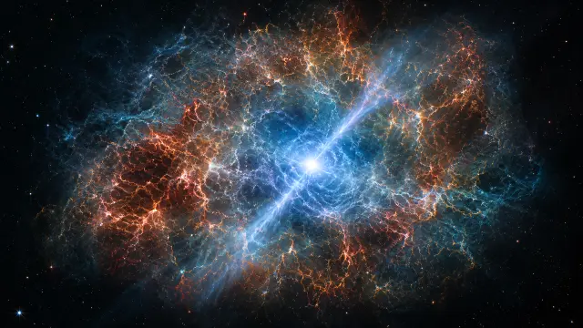 Nebulosa estelar de colores vibrantes y estrellas