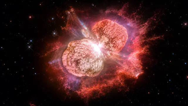 Nebulosa de rocas brillantes en el espacio profundo